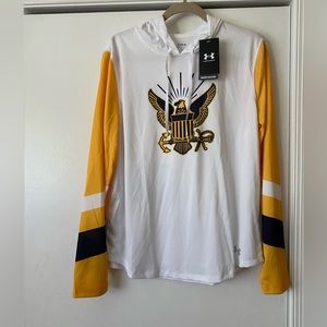 NWT Under Armour Naval Academy Midshipmen Shirt with Hood Women’s X-LARGE